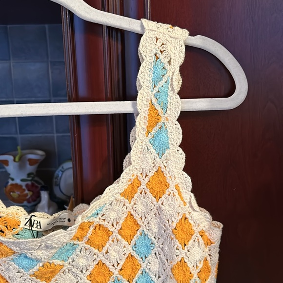 ZARA colourful crotchet mini dress size large - Picture 12 of 12